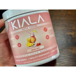 Kiala Super Greens, 5 out of 30 scoops used, expires 10/26, Miami Vice Flavor